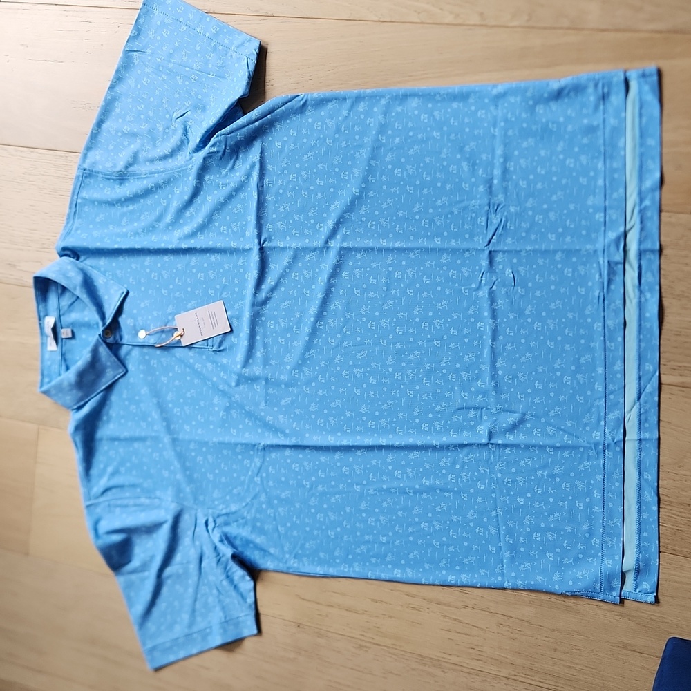 Peter Millar Shark Tooth Island Performance Mesh Polo in Cottage Blue - Picture 5 of 15